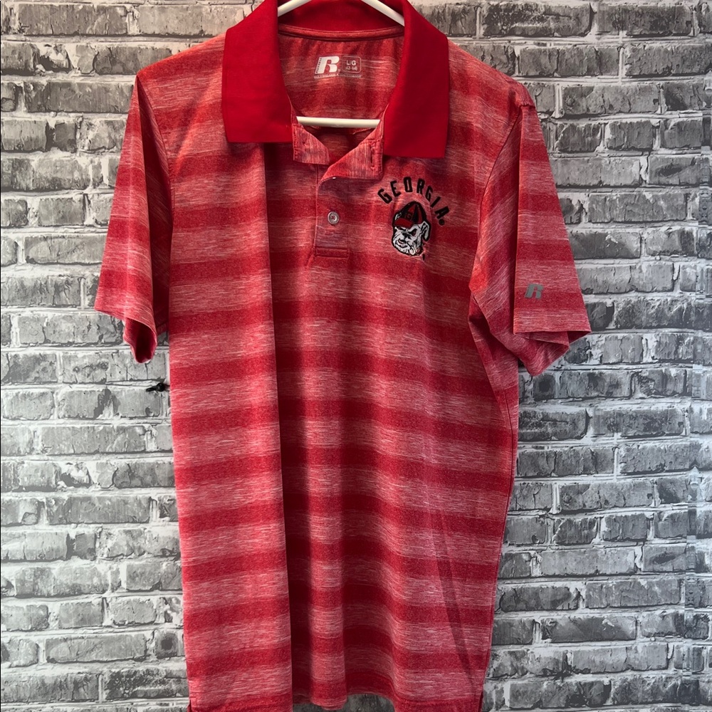 Georgia Bulldogs Striped Polo Shirt